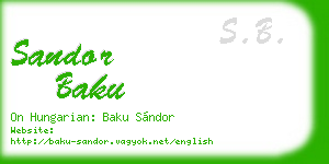 sandor baku business card